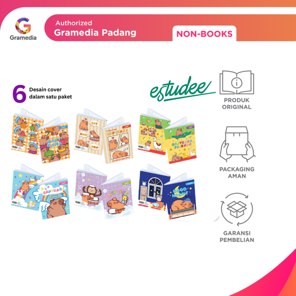 

Gramedia Padang - Buku Tulis Estudee K Kwarto 38 Capybara Isi 6 (6pcs isi 40 lembar)