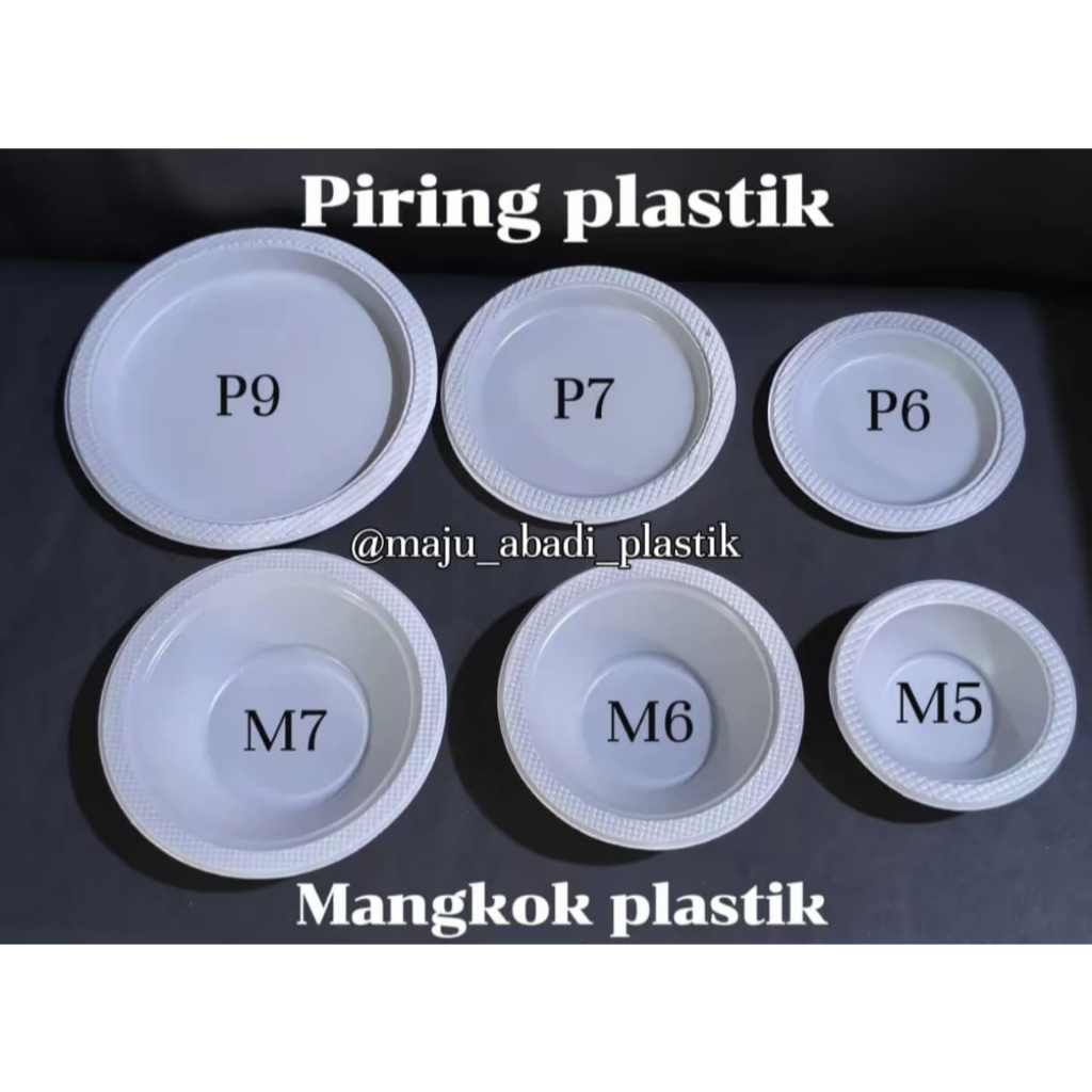 PIRING PLASTIK DAN MANGKOK PLASTIK PUTIH SUSU