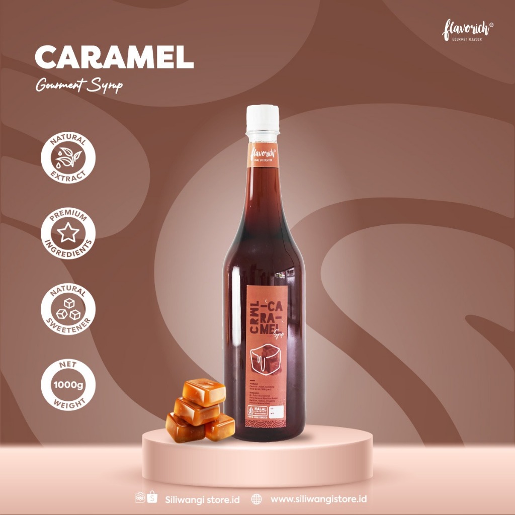 

FLAVORICH - Sirup Caramel 1000ml / Gourmet Syrup / Sirup Untuk Hotel, Restaurant and cafe.