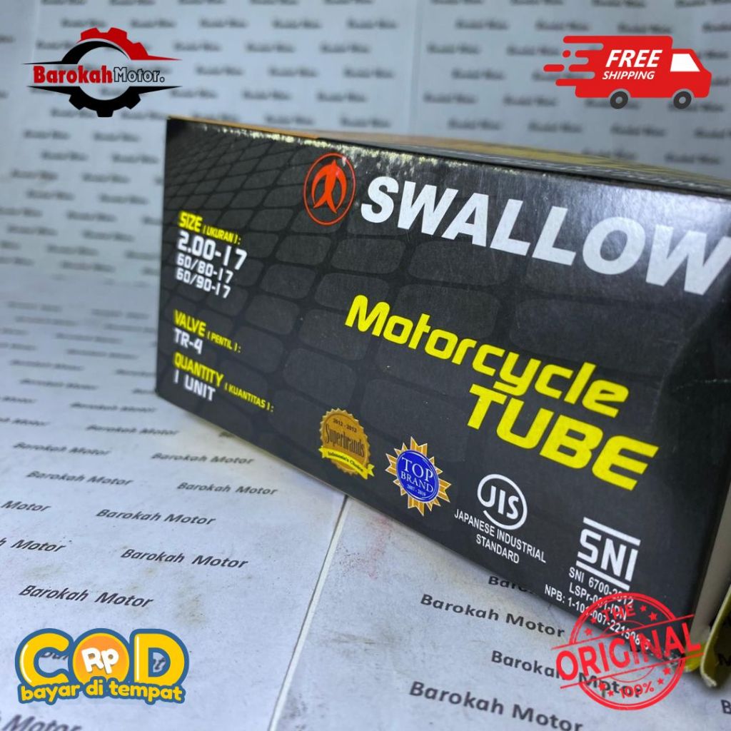 BAN DALAM MOTOR SWALLOW UKURAN 200-17 60/80-17 60/90-17 RING 17