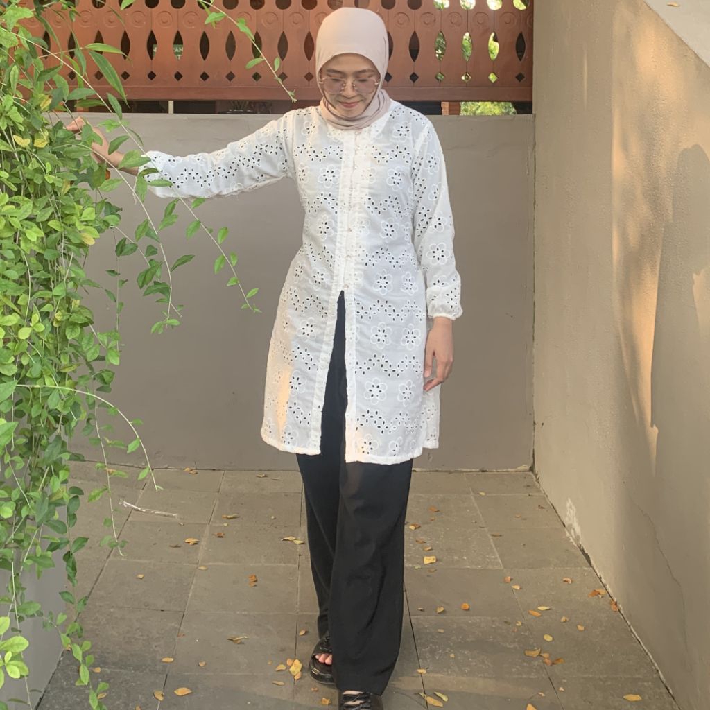 (READY) OUTER BORDIR // ATASAN BORDIR / TUNIC KATUN BOLONG /  TUNIK KATUN BORDIR // tunik raya // ou