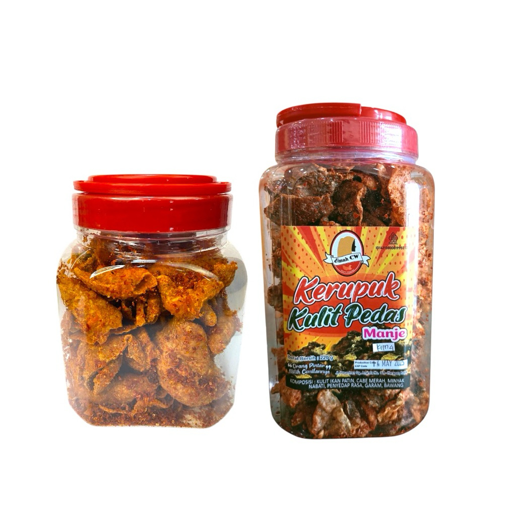 

Emak Cw - 2Pcs Keripik Paket Nage 87 ( Kulit Ayam Pedas Toples, Kulit Ikan Patin Pedas Manje Toples )