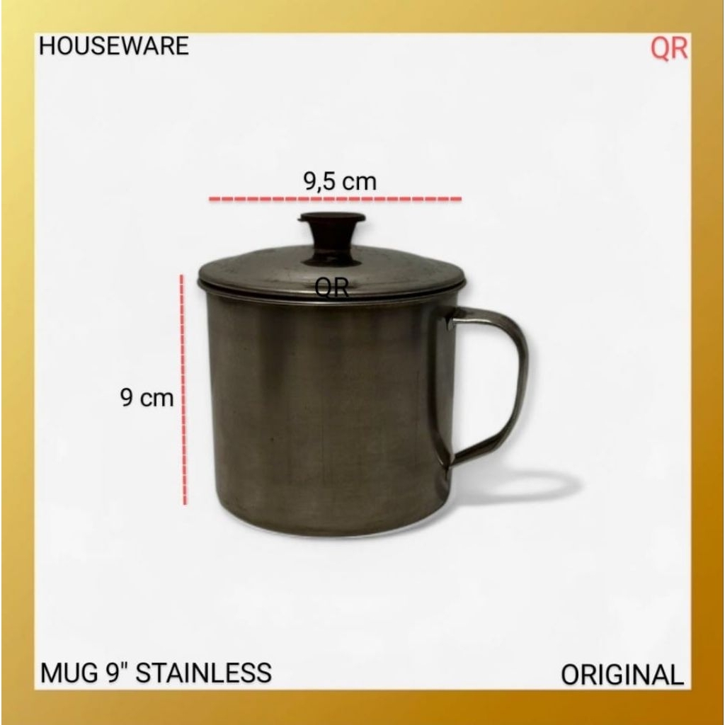Mug Stainless Steel Tutup - Diameter 9cm