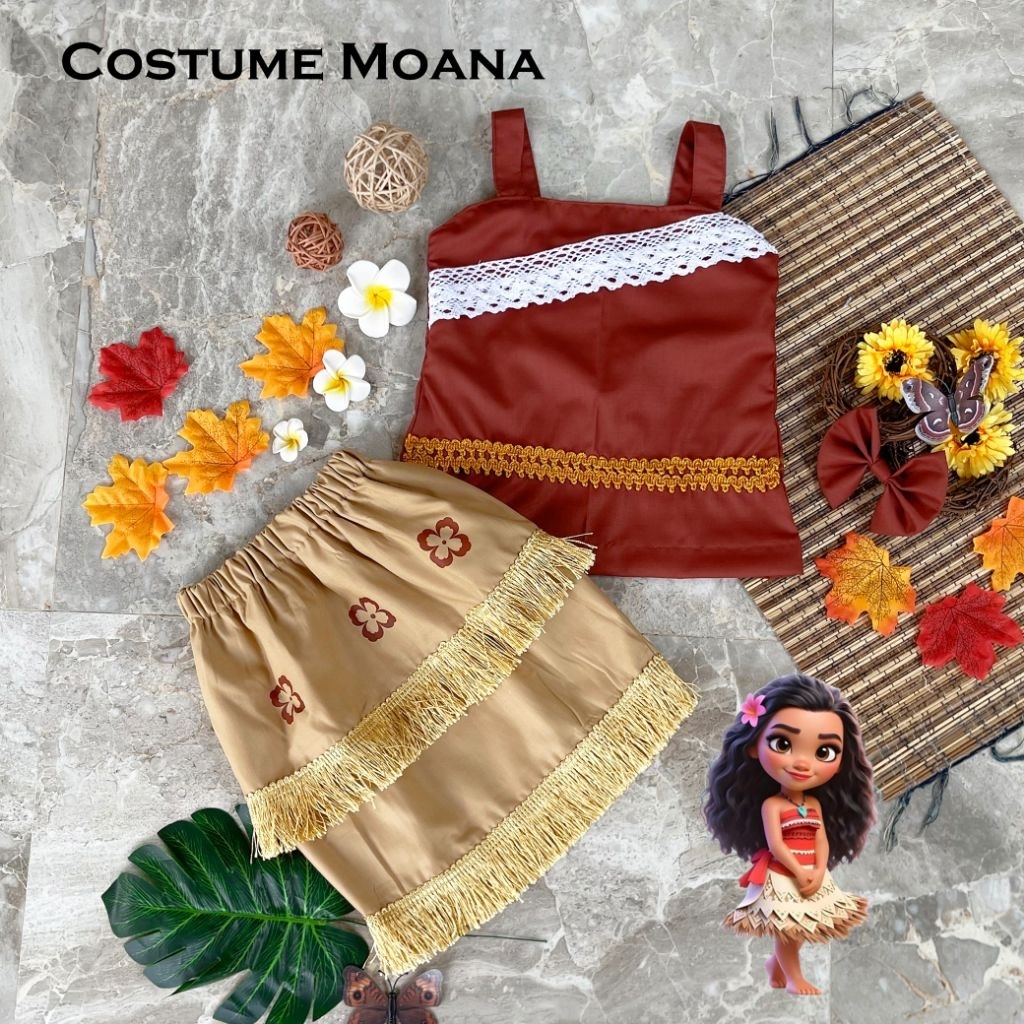 kostum moana disney/costume moana kid/kostum moana anak/baju disney anak