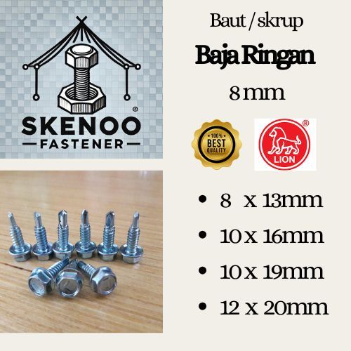 (1 Box) Skrup Baja Ringan Moon Lion, Kode "L" / Moon Lion, warna Putih (anti karat) kualitas terbaik