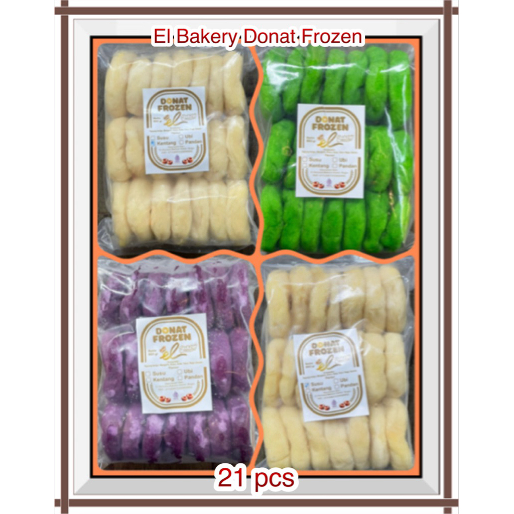 

El Bakery Donat Kentang / Susu / Pandan / Ubi Ungu ( Frozen ) Isi 21 pcs - Halal MUI