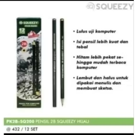 

PENSIL 2B SQUEEZY/ST1 HIJAU MURAH 1PAK ISI 12PCS