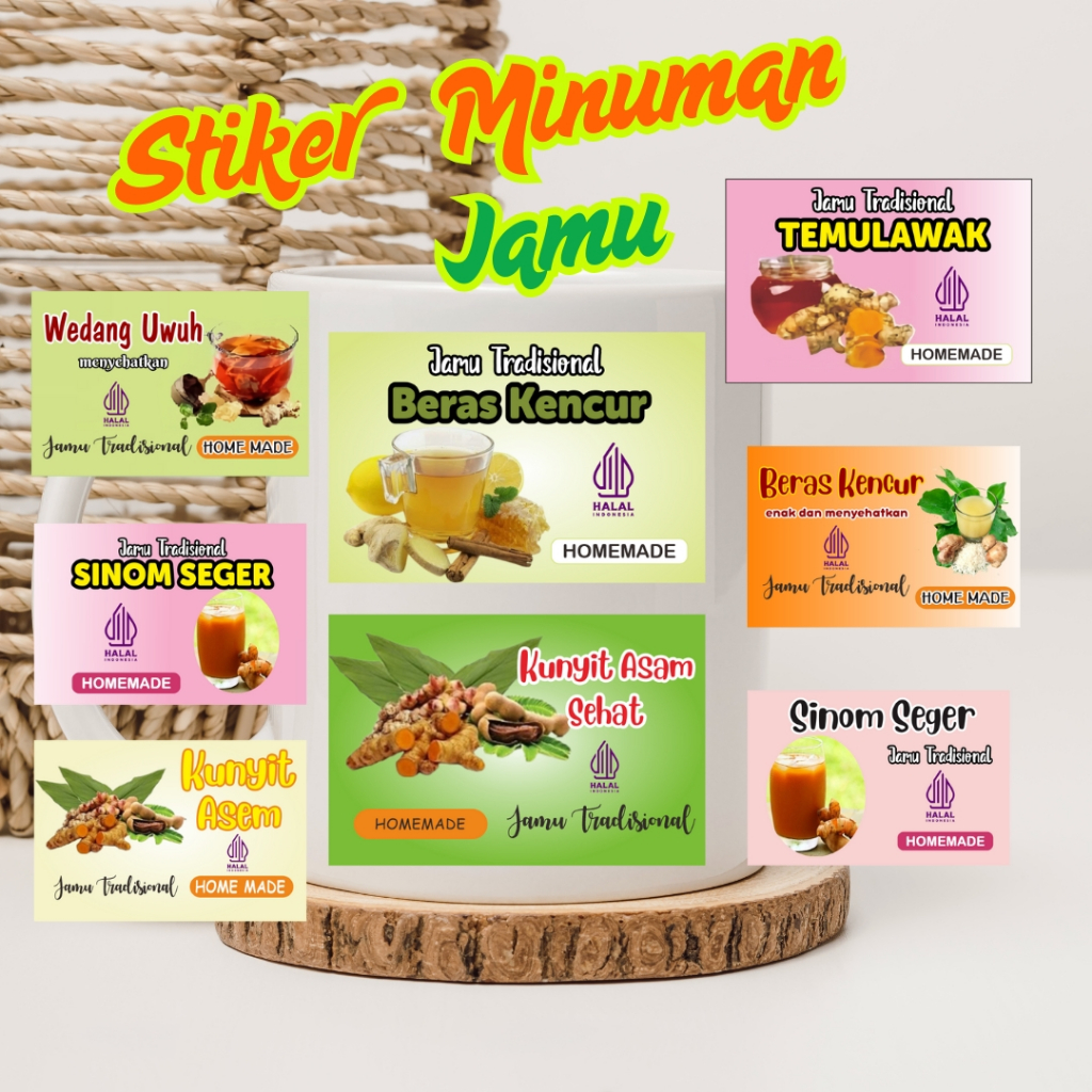

sticker minuman sticker jamu sticker kunyit asam stiker sinom BLACUPRINT