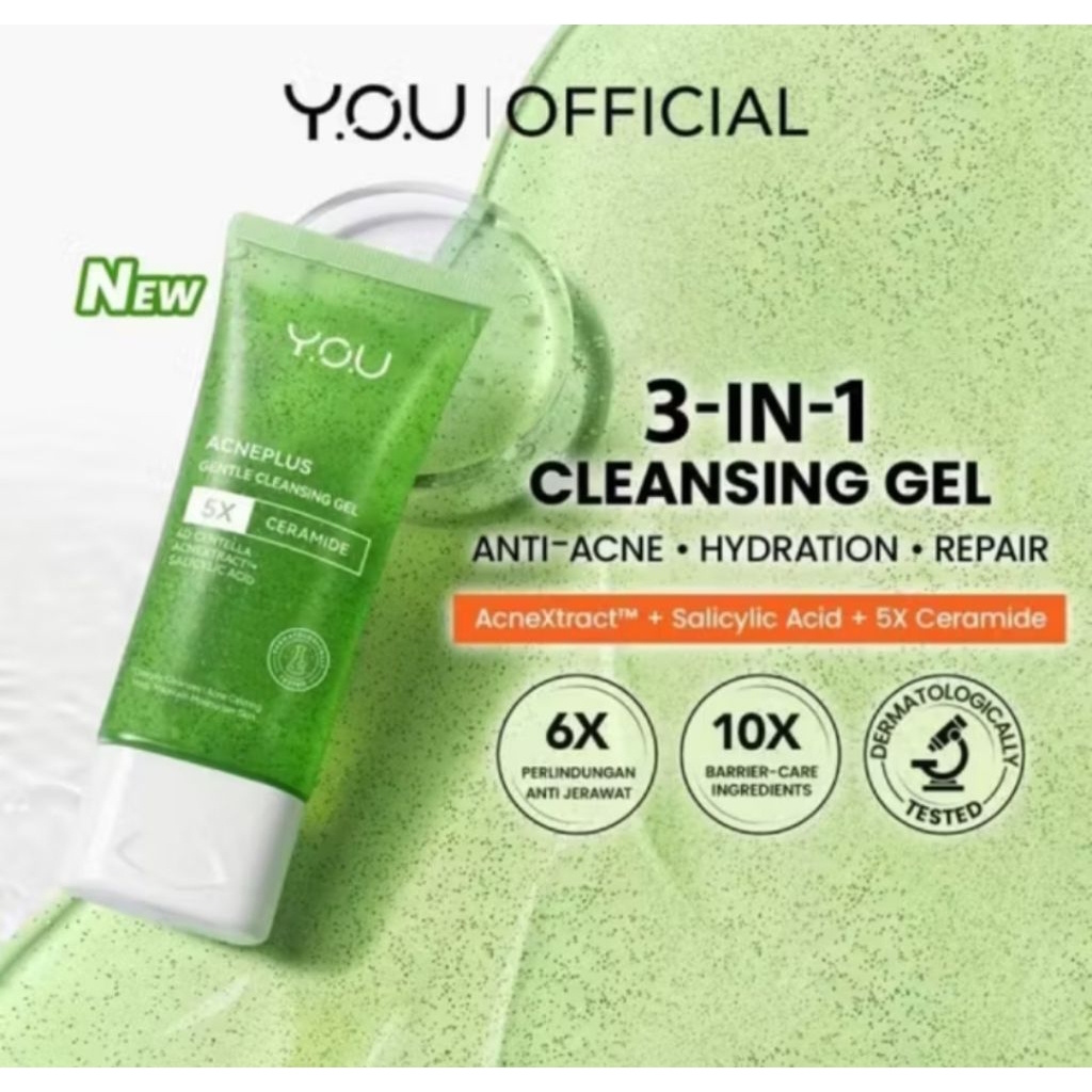 YOU Acne Plus Gentle Cleansing Gel 100gr / Facial Wash Jerawat / Facial wash YOU/ Sabun