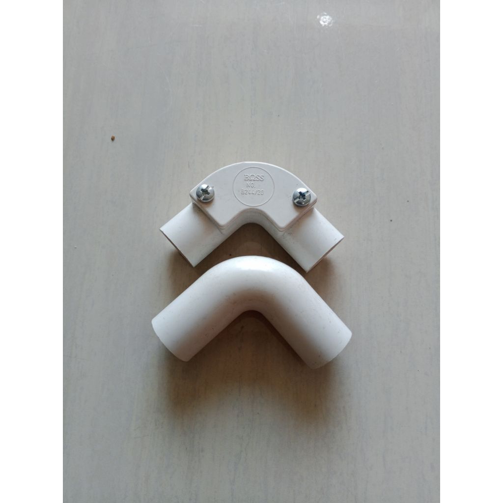 Elbow pipa conduit 20mm Boss putih / Keni pipa conduit 20mm Boss putih Elbow