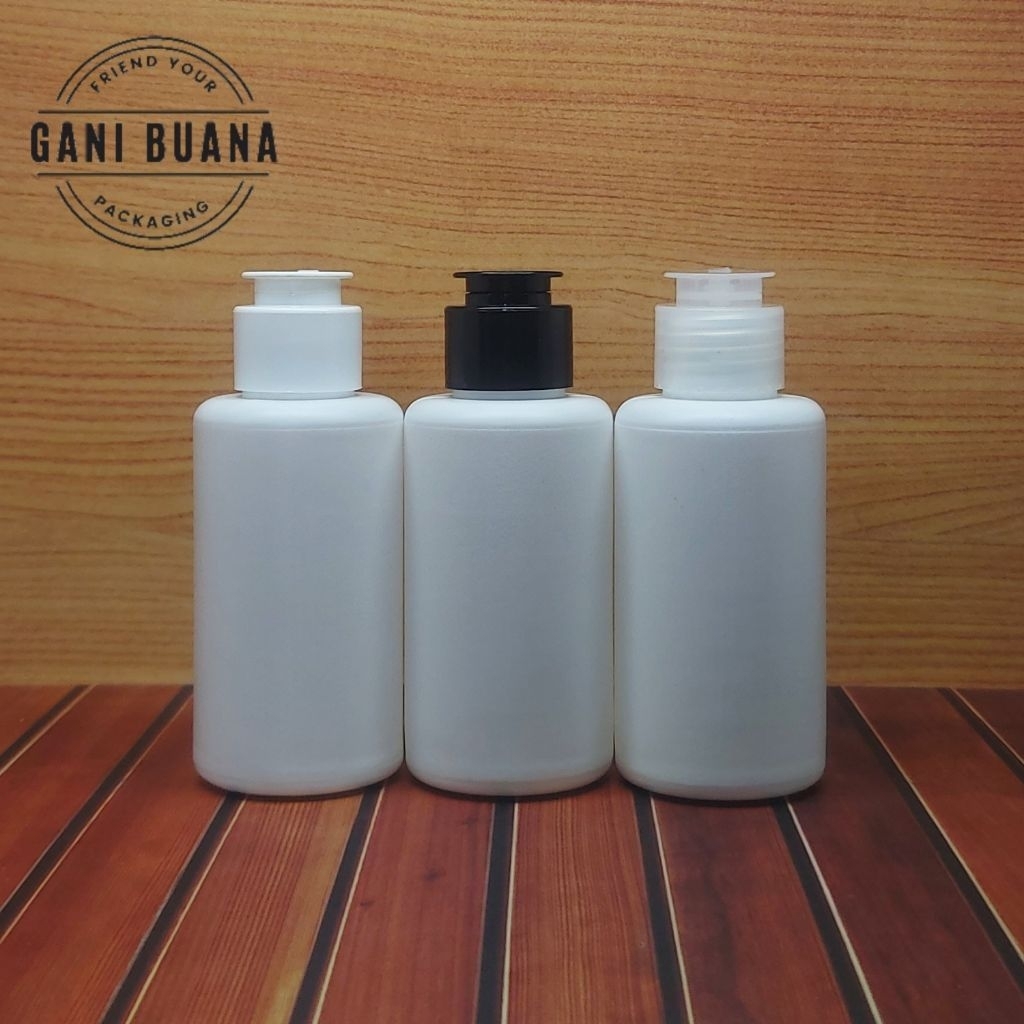 BOTOL FLIPTOP 100 ML HDPE RF PUTIH TUTUP FLIPTOP JAMUR VARIAN WARNA