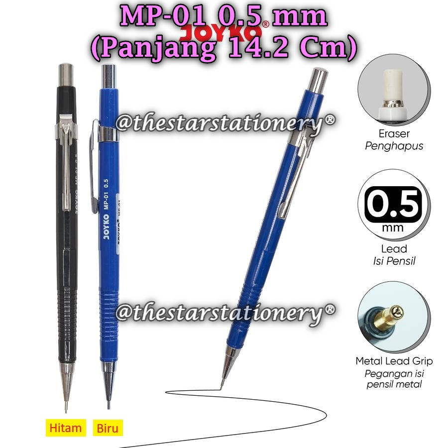 

(1 Biji) GABUNGAN Pensil Mekanik JOYKO MP-01 MP-19 MP-23 0.5 mm Mechanical Pencil Joyko (1 Biji)