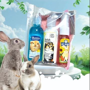 PAKET GKL - Paket Grooming Kelinci Bunny Paket Mandi Bersih Kelinci Anggora Mini Rex Shampoo Parfum 