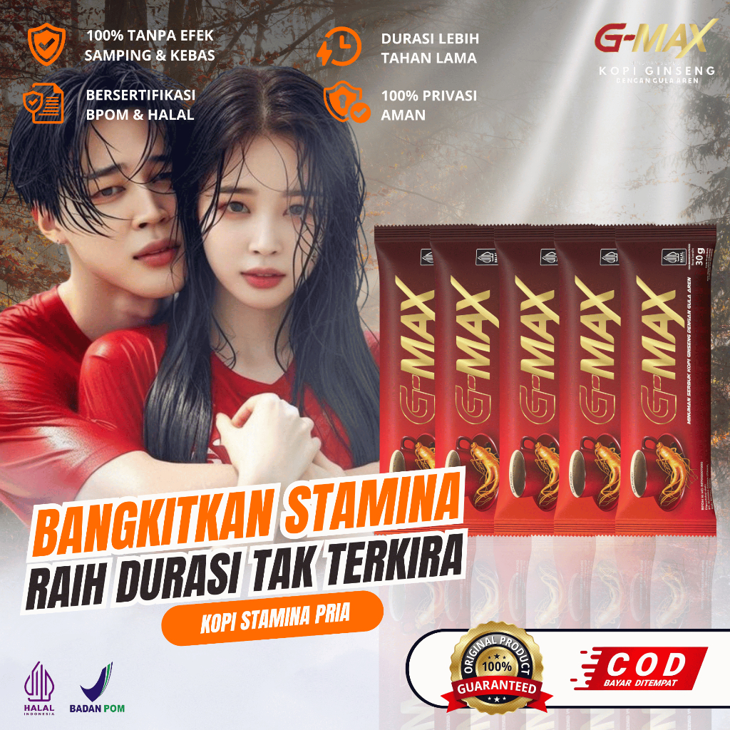 

KOPI G-MAX ORIGINAL Kopi Stamina Pria Mendukung Durasi Lebih Tahan Untuk Pria Lama Kemasan 5 Sachet Bpom Halal