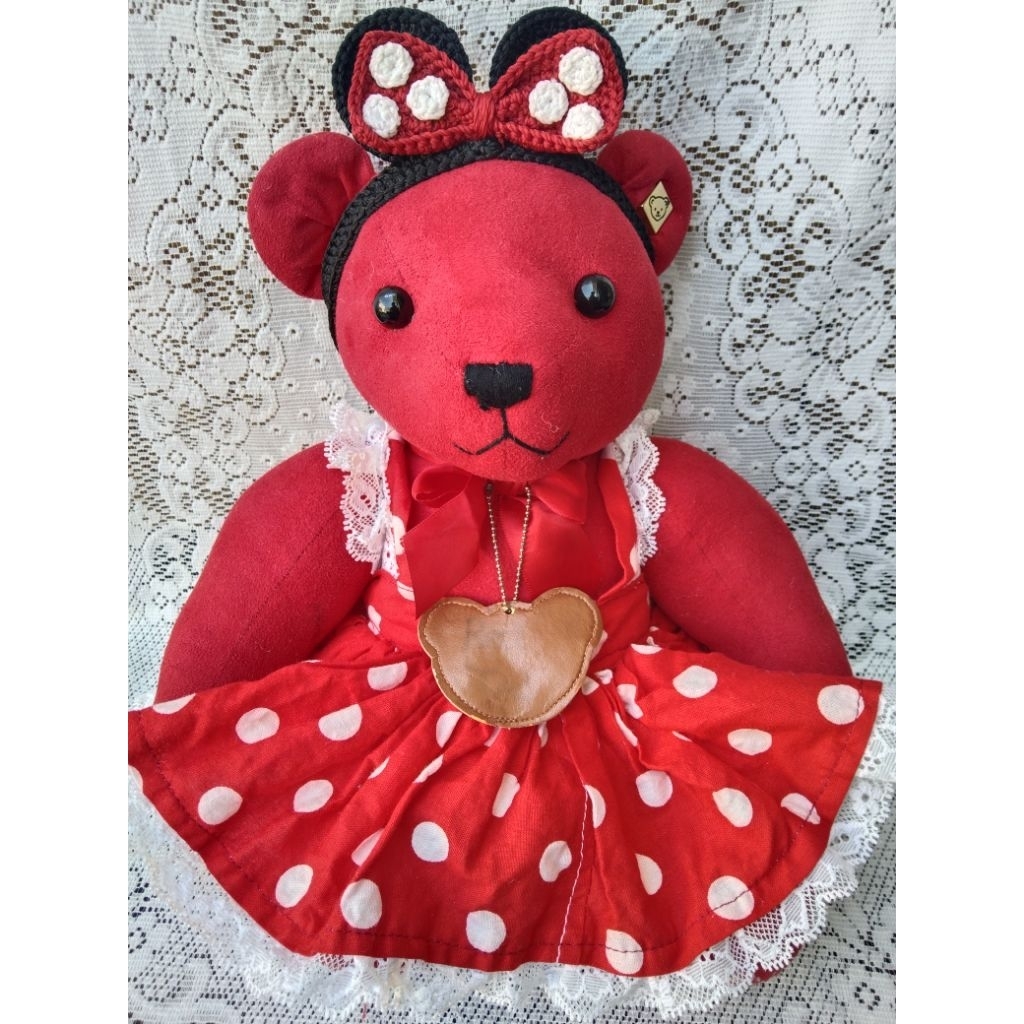 boneka teddy putar kostum minnie