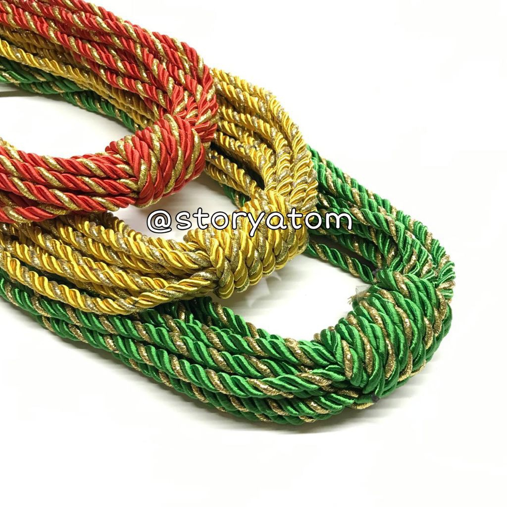 

PER 1 YARD - 5MM / TALI TAMPAR / TALI KUR TAMBANG/ TALI TAMPAR LIS GOLD / TALI TAMPAR GLITER GOLD