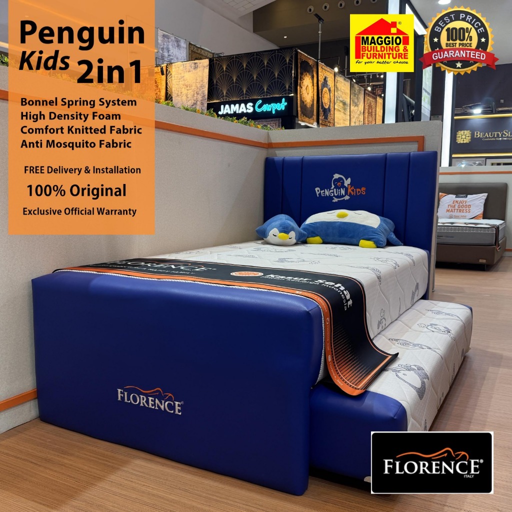 KASUR SPRINGBED ANAK - KASUR ANAK SORONG - KASUR SORONG ANAK - PENGUIN KIDS 3IN1 - FLORENCE