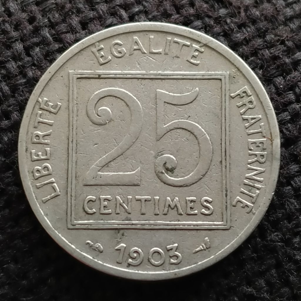 Koin Kuno Prancis 25 Centimes tahun 1903