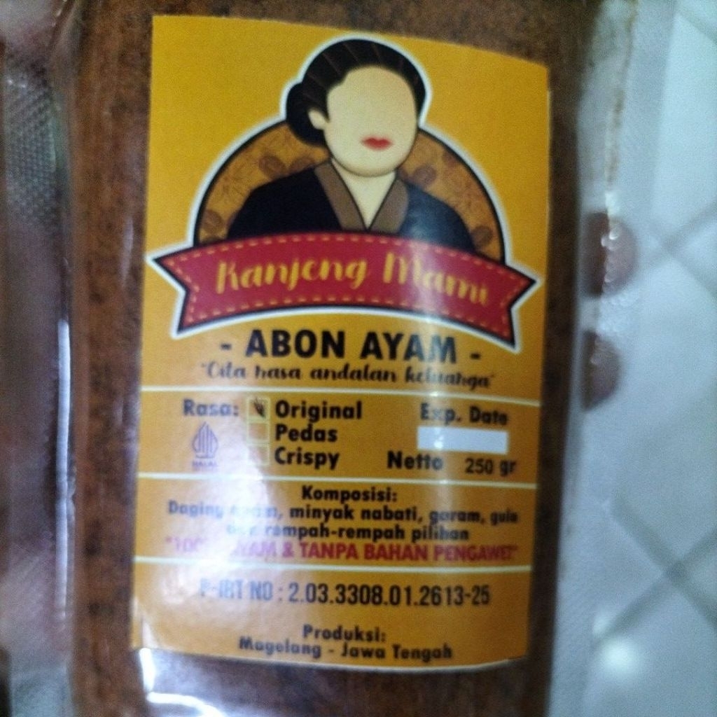 

abon ayam kanjeng mami 250 gram 100 gram dan 1000 gram