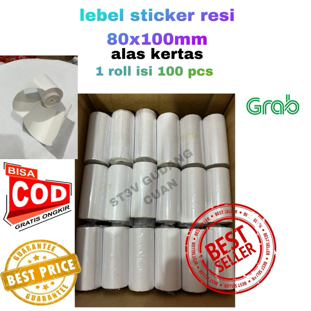 

Stiker Label Barcode Thermal 78 x 100mm Label Thermal Barcode Resi Thermal Pengiriman uk 78x100mm isi 100pcs