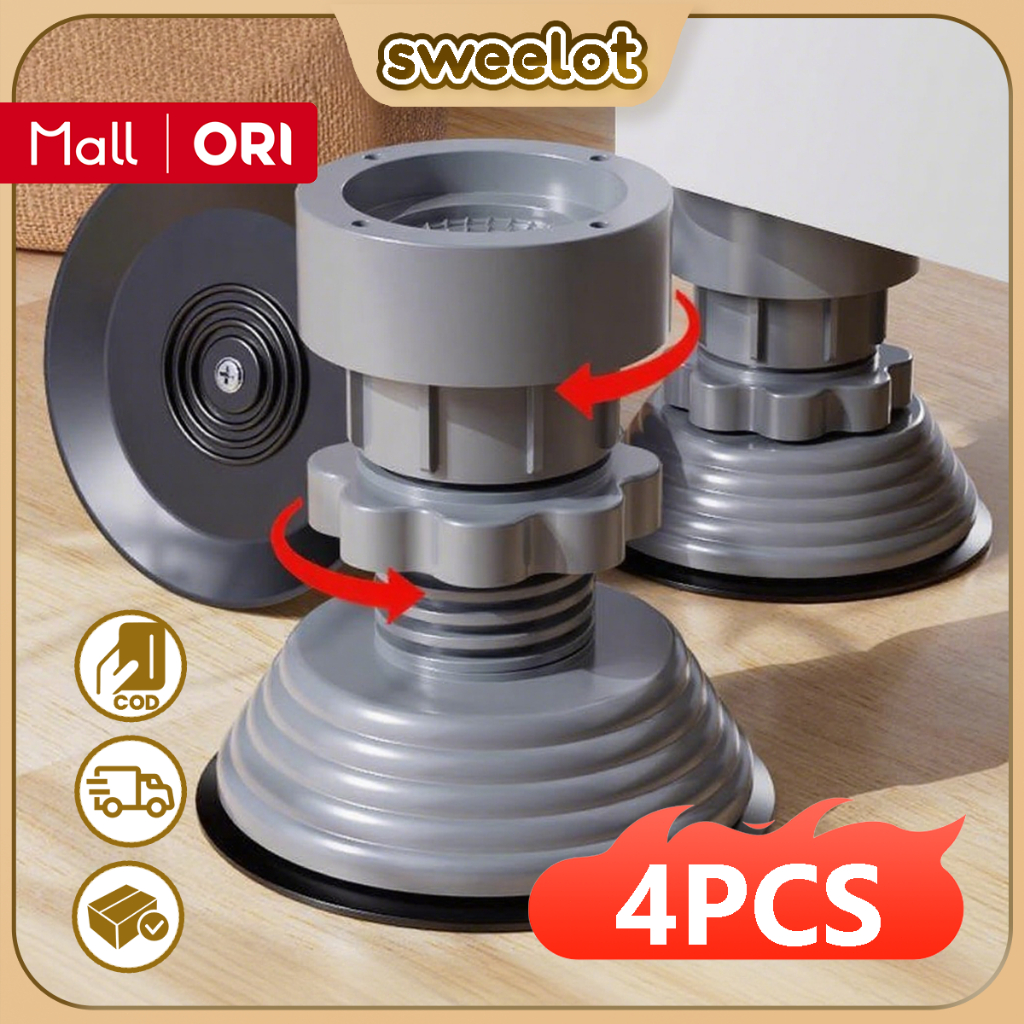 4PCS/Alas kaki universal mesin cuci, peninggi bantalan penyerap guncangan, bantalan anti selip, peni