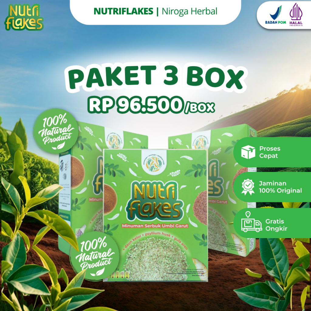 

[ ] PAKET 3 BOX NUTRIFLAKES ORIGINAL - SOLUSI DIET SEHAT GEJALA ASAM LAMBUNG MAAG DAN GERD