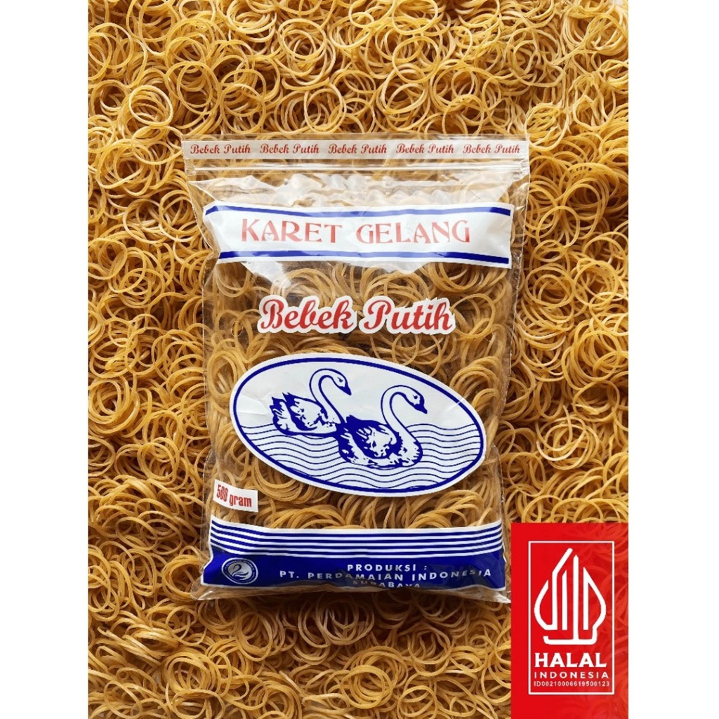 KARET GELANG PENTIL LUBANG KECIL 500 GRAM TERMURAH - GROSIR - BEBEK PUTIH / KARET GELANG