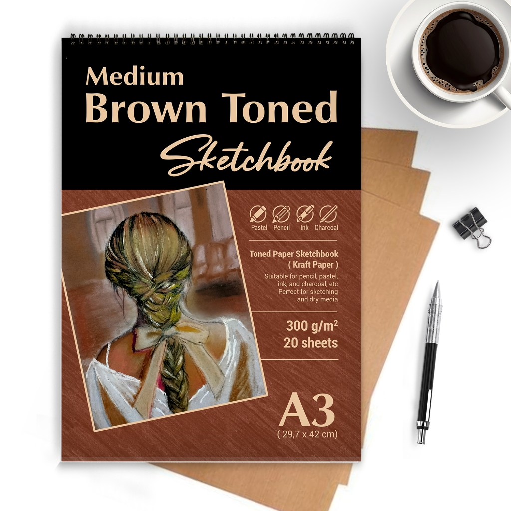 

A3 - Toned Tan Paper Sketchbook / Skech pad / Drawing Pad