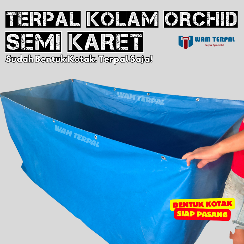 Terpal Kolam Kotak Orchid 2x3x0.60 2x3x2 2x4x1 Terpal Saja - Terpal Kolam Ikan Siap Pakai