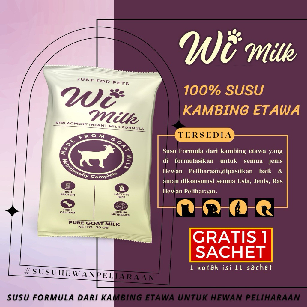 (ECER 1 SACHET 25gr) Wi milk / Grossy - susu kucing wi milk - wi milk 25gr (ECER)
