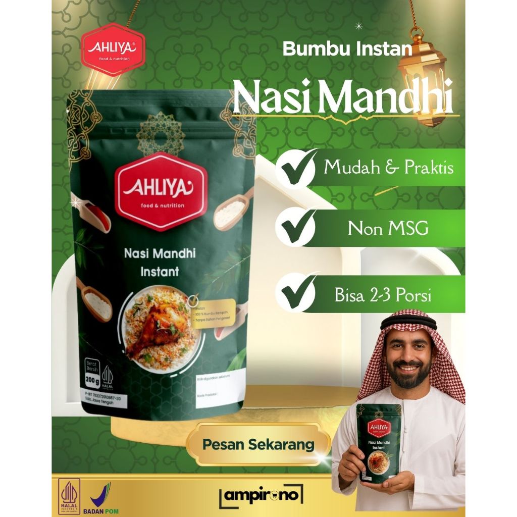 

Nasi MANDHI AHLIYA Instan | RICE COOKER | Beras Basmati Bumbu Lengkap 200gr (2-4 Porsi)