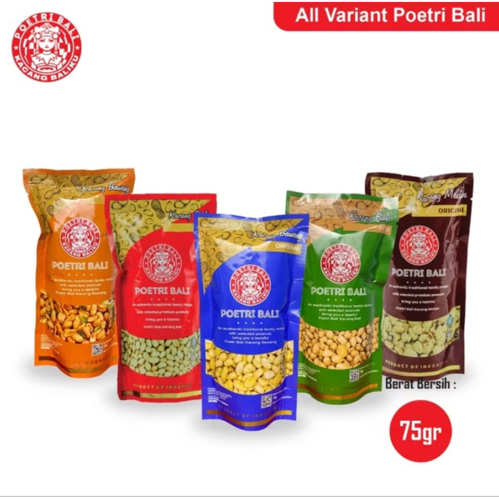 

All Varian Kacang Poetri Bali 75gr