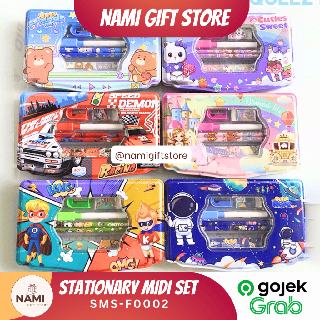 

[SMS-F0002] Stationary Midi Set Tempat Pensil Logam di Lengkapi dengan Alat Tulis Set Motif Character