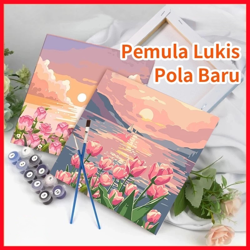 

Paint By Number 20x20/30x40cm Lukisan Kanvas DIY Digital Painting Kit With Kanvas