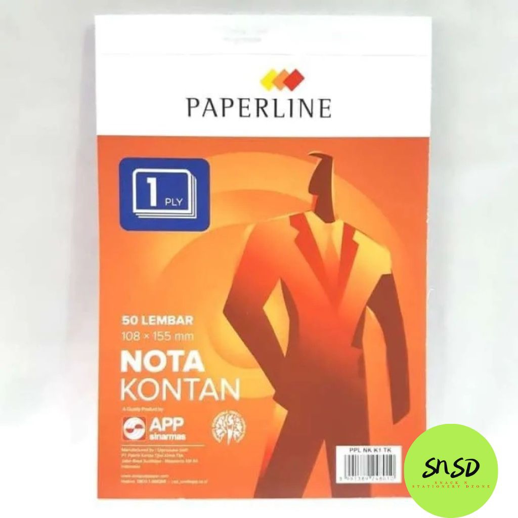 

Buku nota kontan paperline kecil 1 ply (50 lbr)