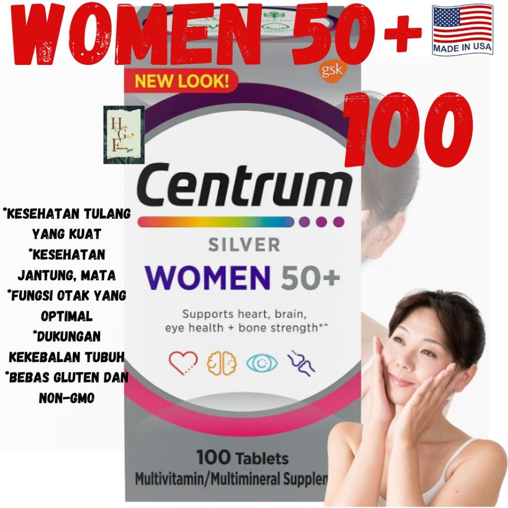 Centrum Silver Women's Multivitamin for Women 50 Plus, Multivitamin/Multimineral Supplement with Vit