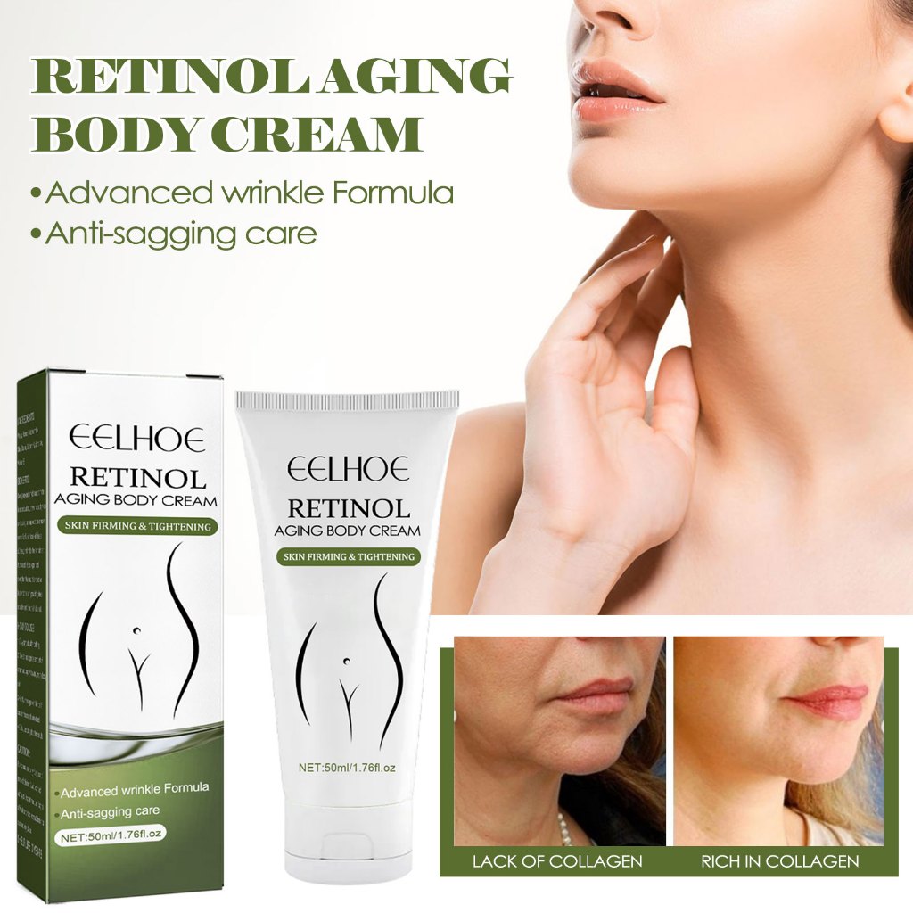 EELHOE Retinol Aging Body Cream 50ml Krim Tubuh Penuaan Retinol Melembutkan Pencerah Garis Halus Mem
