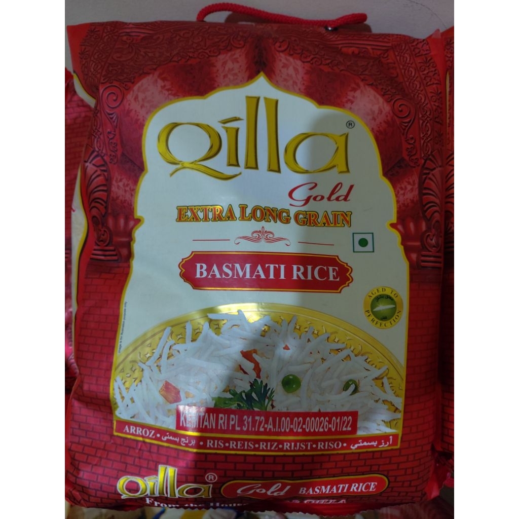 

PROMO TERMURAH BERAS BASMATI INDIA " QILLA " kemasan 5 kg ORIGINAL