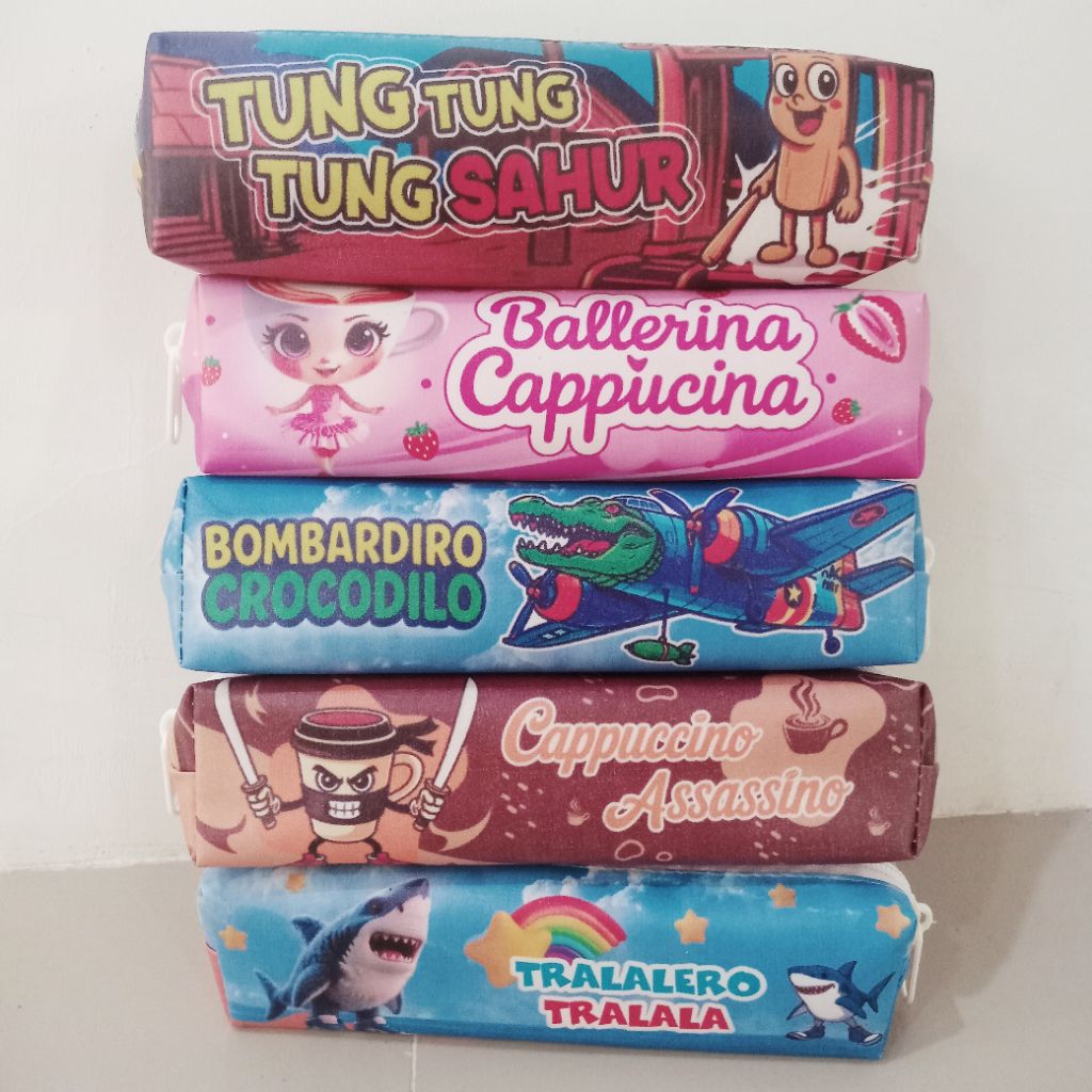 

(12pcs) Tepak Pensil Anomali tung tung sahur / ballerina cappucina/ cappucino assasino/ bombardiro crocodilo/ Tralalero Tralala