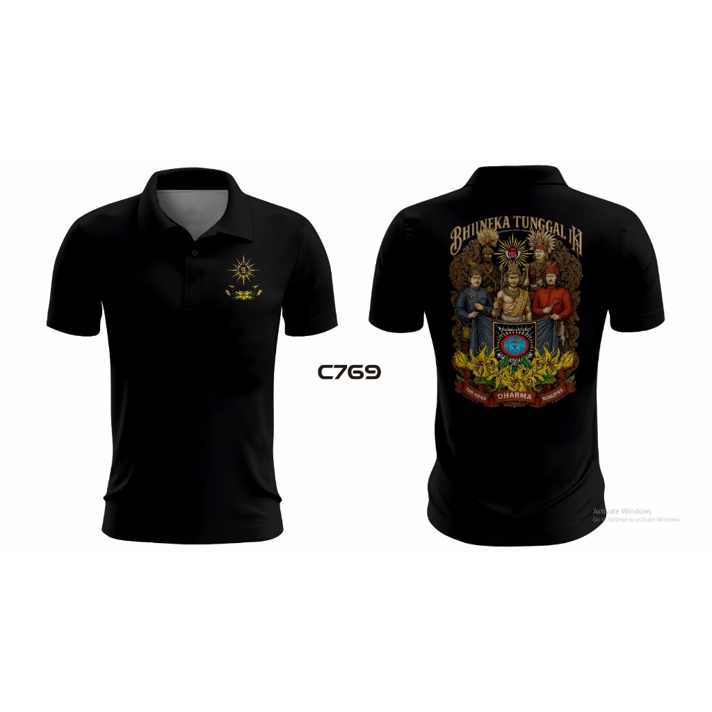 KAOS JERSEY KERAH POLO PSHW BHINEKA TUNGGAL IKA FULL PRINTING KUALITAS PREMIUM