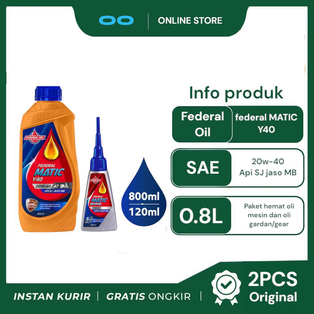 OLI FEDERAL ORIGINAL FEDERAL OIL Y-Matic Y40 20W-40 800ml + Matic Gear Oil 10W-30 120ml