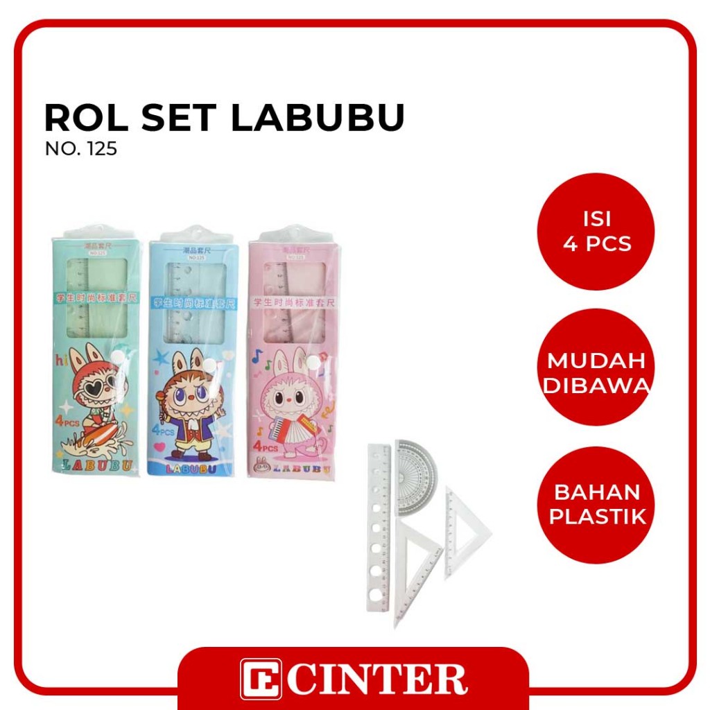 

PENGGARIS SATU SET / RULLER / ROL PLASTIK SET ISI 4 PCS NO.125 MOTIF LABUBU