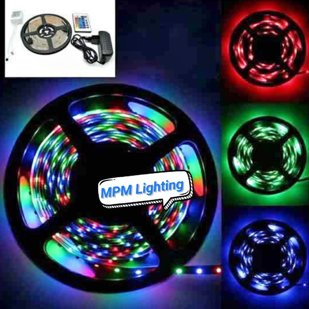 PAKET LED Strip RGB 2835 / 5050 60LED Outdoor/ Strip Light RGB Warna Warni 5050 / 2835 60mata 5M