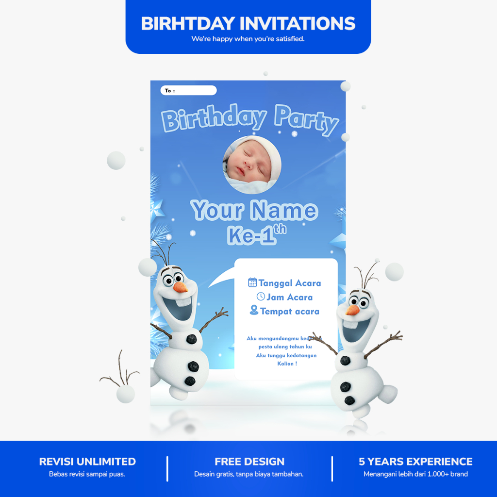 Birthday Invitations | Kartu Undangan Ulang Tahun | Birthday Card | Kartu Ucapan Custom