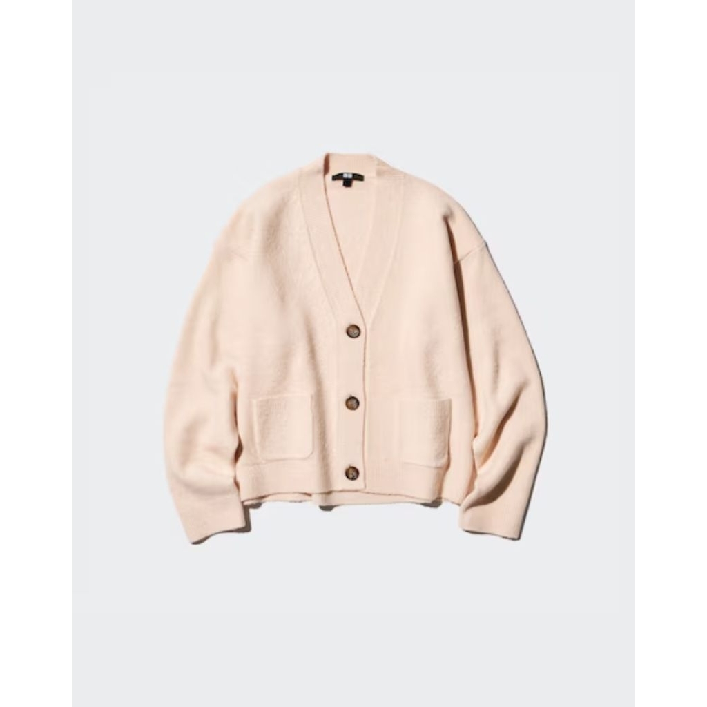 Cardigan Uniqlo Souffle Yarn Soft Pink