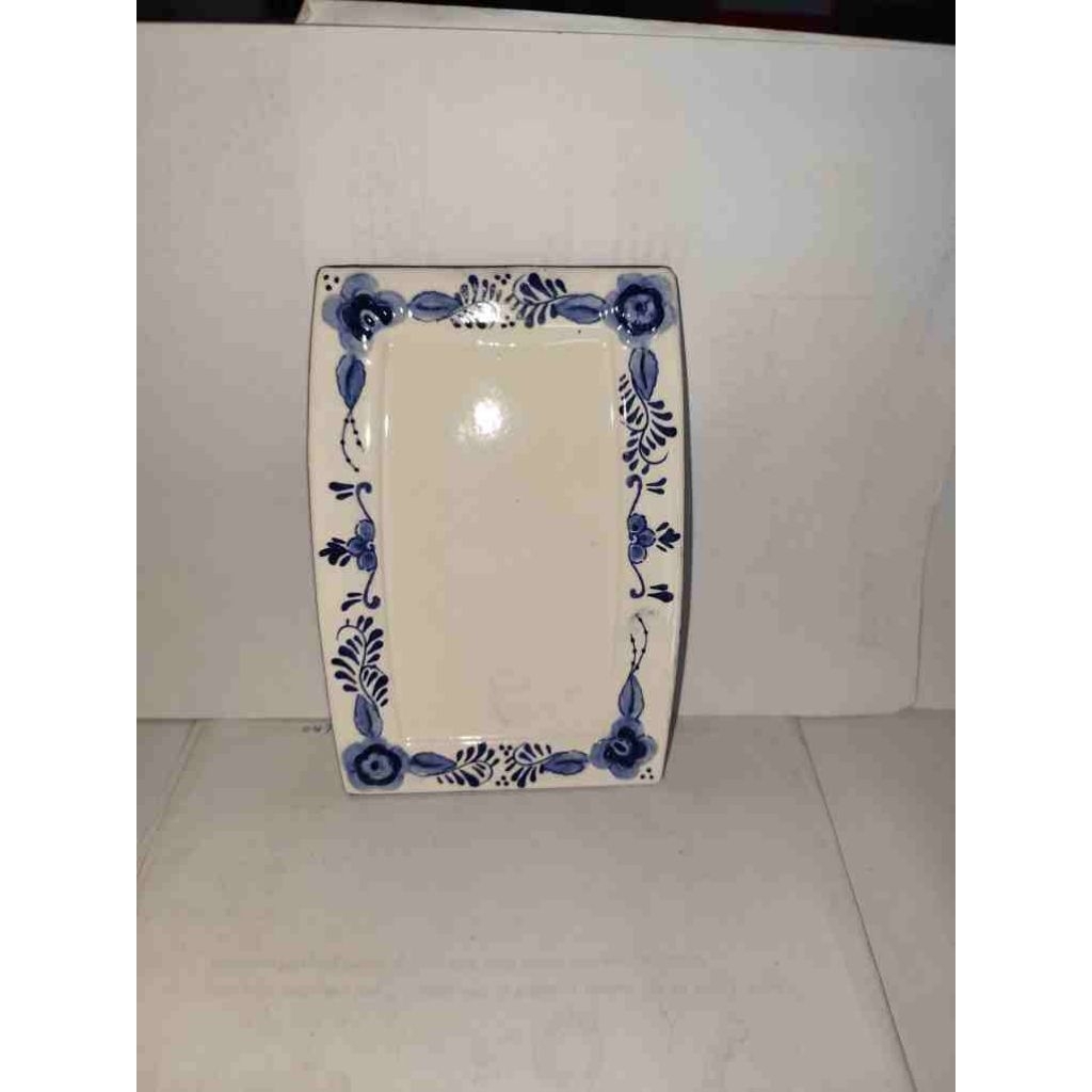 piring persegi empat Holland keramik antik pajangan
