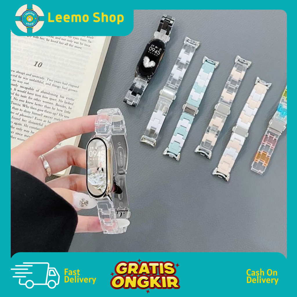 Tali Jam Straps Jam Transparant Candy For Xiaomi Band 6 8 9 10 Strap Jam Xiaomi Lucu