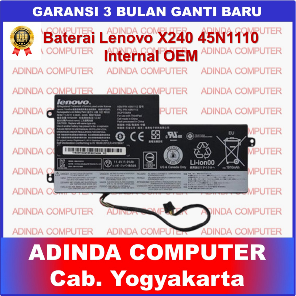 BATERAI INTERNAL LENOVO THINKPAD X240 X250 X260 X270