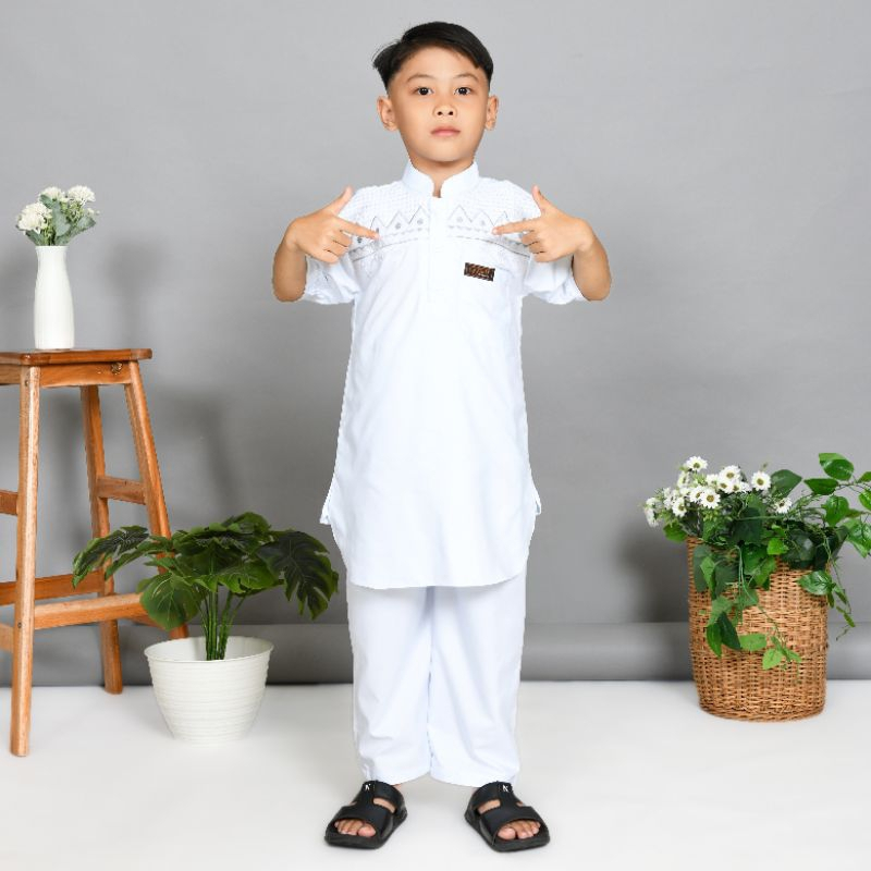 Baju Koko Anak Putih | Setelan Baju Koko Anak