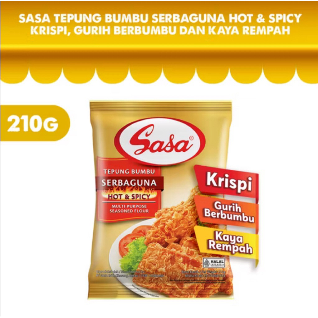 

Sasa Tepung Bumbu Serbaguna Hot & Spicy Bervitamin & Bermineral 210gr